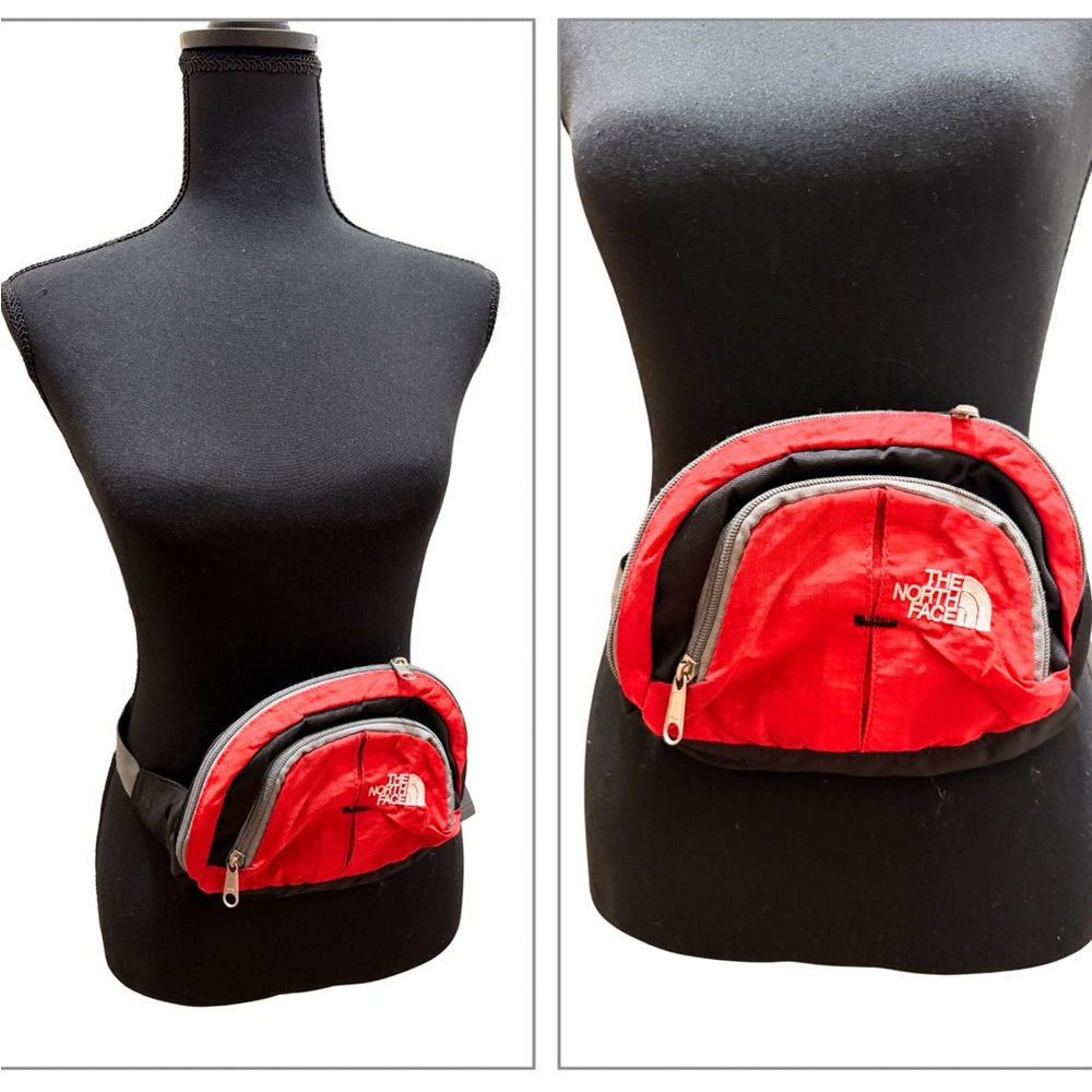 THE NORTH FACE - Belt Bag/Fanny Pack/Hip Bag - Double zipped pockets - Red/Black